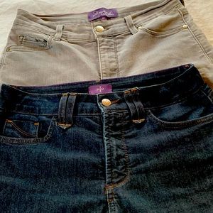 2 for 1 Not Your Daughter’s Jeans, one is pale grey wash, other dark wash